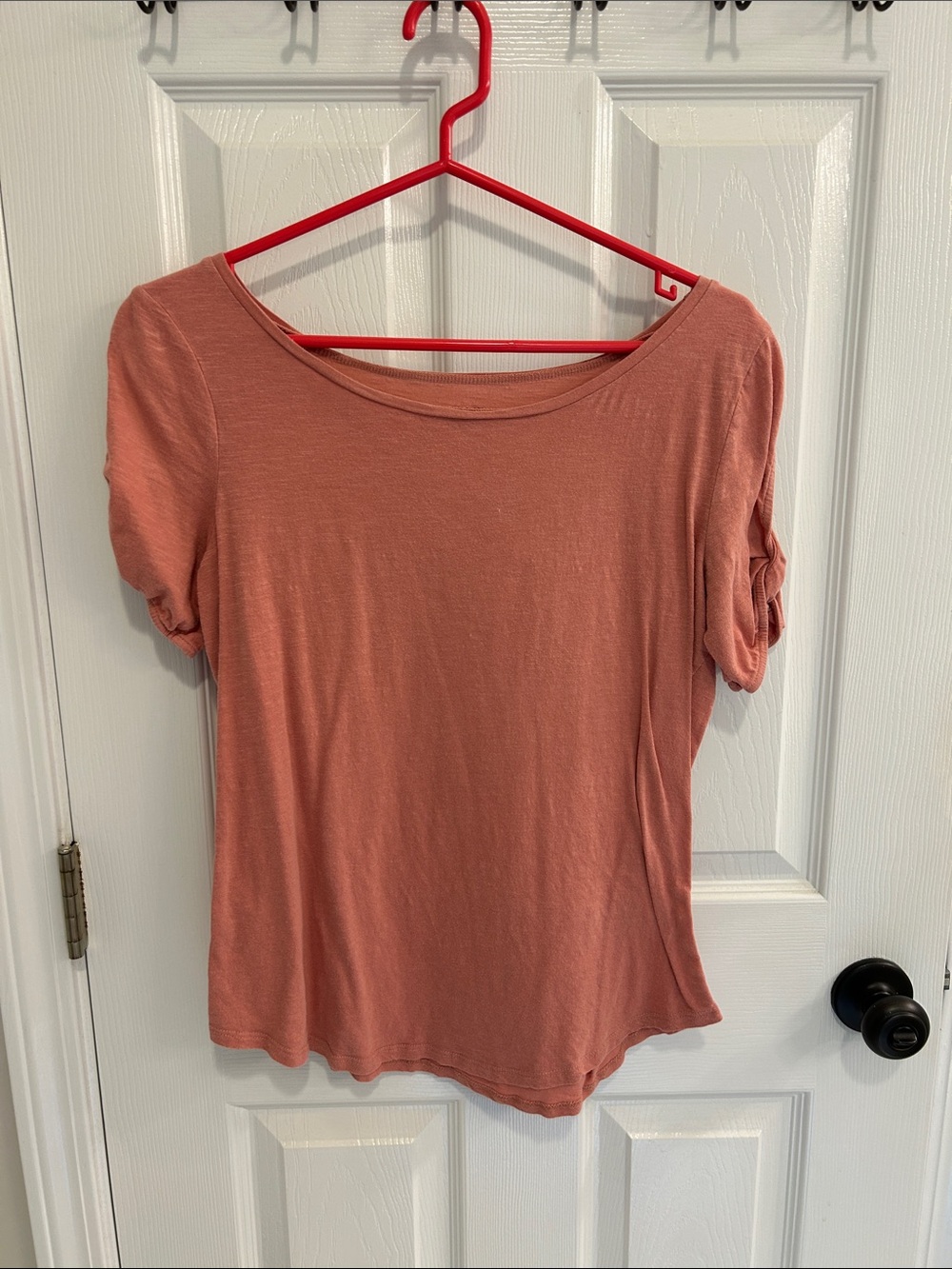 Loft Women's Boatneckt Short Sleeve Top - Dusty Rose